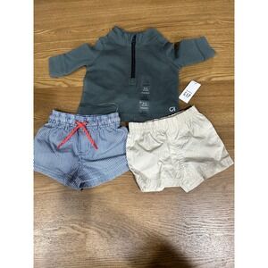 Baby Gap & Carter's Newborn Outfit Set 0-3 Months Shirt Shorts